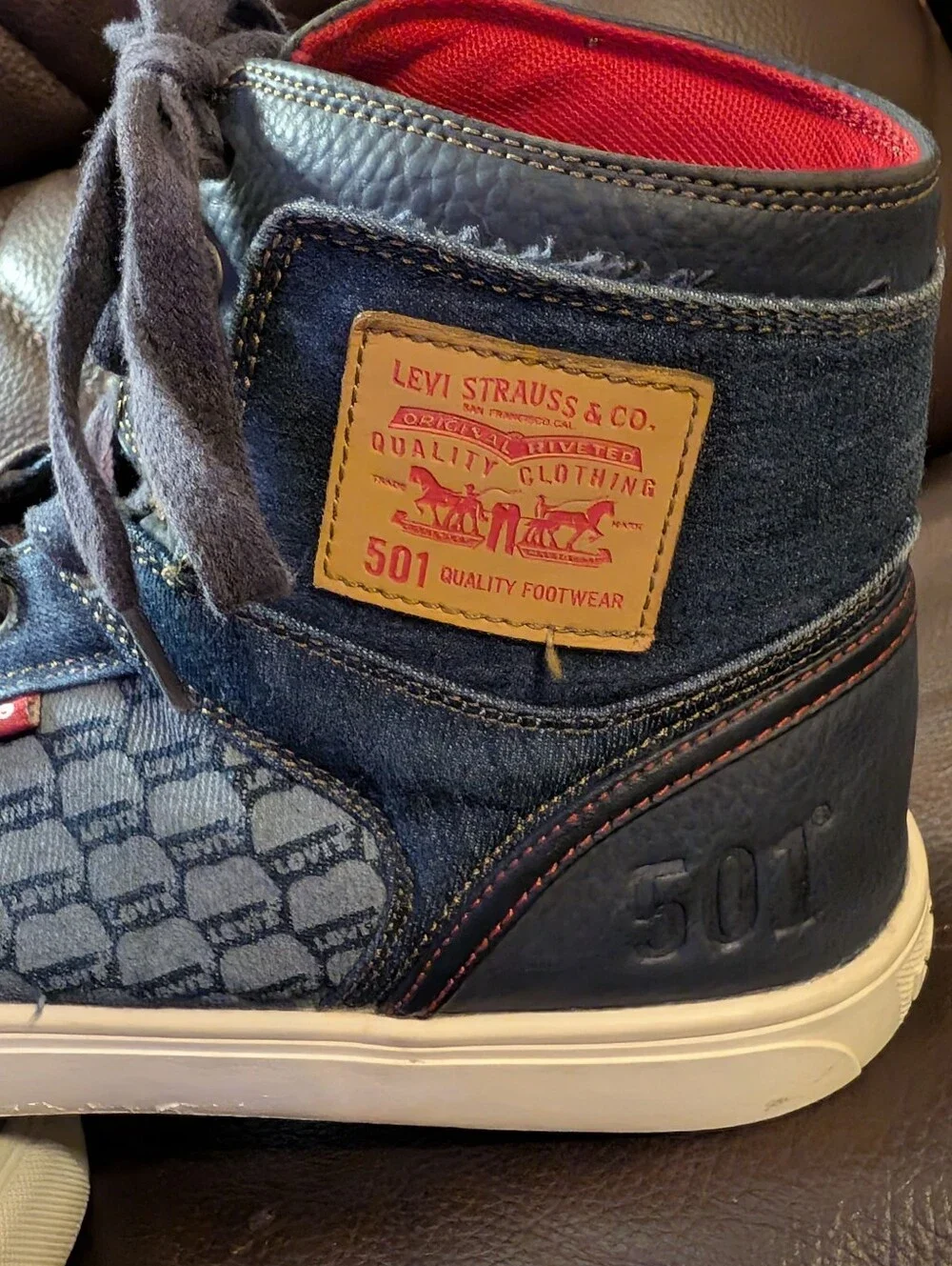 Levi’s 501 Quality Footwear High-Top  Men's Denim Sneakers Size 11